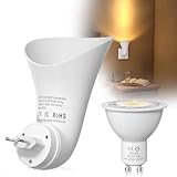BrightArk Plug in GU10 Wandfluter Steckdosenlampe - Spotlights mit GU10 Fassung, Steckdose Lampe mit Stecker, Indirekte Wandbeleuchtung Innen, Kleine Nachttischlampe (mit LED Warme Licht Lampe)