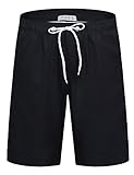 APTRO Herren Badehose Freizeit Short Schnelltrocknend Badeshorts Sportsshorts Schwarz K27 XL