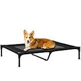 PawHut Hundeliege Outdoor Schlafplatz Hundebett Hundesofa Haustierbett Katzenbett Schwarz 92 x 76 x 18 cm