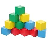 Toddmomy 12Stücke Bunte Holzbausteine aus Buchenholz Große Bausteine für Kreative DIY Projekte für Familienaktivitäten