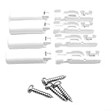 4 Stück Jalousiensockel Klemmträger für Fenster mit Schrauben für sicheren Gardinenträger (weiß)