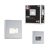 Paulmann 99495 LED Wandeinbauleuchte Edge Quadro eckig 80x5mm 1,2W 50lm 230V 2700K Chrom matt Deckenspot inkl. Leuchtmittel