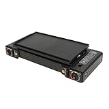 Tragbarer Tischgrill Gas, 2-Flammig Campingkocher, Outdoor Camping Gas Kocher Grillplatte Tischgrill Koffer Gasgrill, Gaskocher Für Innenräume Gaskocher (A2 Grill)