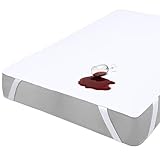 Utopia Bedding Wasserdichter Matratzenschoner - 90 x 200 cm, Oeko-Tex-zertifizierter Atmungsaktiver Matratzenschutz mit Elastischen Eckbändern, Perfekte Passform, Inkontinenzschutz, Weiß