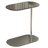 Beistelltisch Rund Modern Beistelltisch Couch Klein aus Verdicktem Acryl für Wohnzimmer, Couch, Balkon 3 Größen 2 Farben (Color : Black+transparent, Size : 45 * 30 * 52cm)