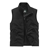 Softshell Weste Herren Sommer Outdoor Vest Winddichte Wandern Schnell Trocknend Laufweste Fahrradweste Atmungsaktive Anglerweste Leichte Softshellweste Arbeit Gilet Ärmellose Jacke