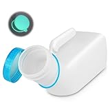 ACWOO Urinflaschen für Männer mit im dunkeln leuchtender deckel,1000ml Herren Bettflasche aus dickem Plastik mit Schraubdeckel, Durchscheinende Kunststoff-Urinflasche für Reisen,Notfall,Bett,Camping