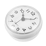 Garneck wasserdichte Badezimmeruhr mit Saugnapf Anti beschlag Geräuschlos Batteriebetrieben Leicht Ablesbar für Wand Fliesen Spiegel Bad und Küche Geeignet