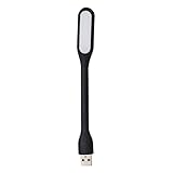 Ziyan USB Lampe LED mini Licht Laptop Computer Notebook Leselampe Silikon Schwanenhals Schwarz