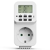 Perfect Thermostat Steckdose, Temperaturregler 230V, Steckdosenthermostat, Temperaturschalter für Heizung, Kühlung, Gewächshaus, Terrarium, Frostwächt, Weiß