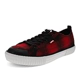 Levi's Anakin Neo Plaid Casual Sneaker Schuh für Herren, Schwarz/Rot, 40.5 EU