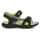 Geox J VANIETT Boy C Sandal, Black/Lime, 32 EU