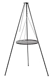 Brandsseller Dreibein-Grillgestell 1,40 m – Höhenverstellbarer Grillständer aus rostfreiem, verzinktem Stahl inkl. Ketten – für Schwenkgrill & Feuerschale – Outdoor, BBQ, Camping