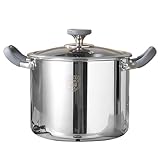 GXXINGIN Suppentopf aus Edelstahl 316, induktionsgeeigneter Kochtopf mit Glasdeckel, klassischer tiefer Topf mit großem Fassungsvermögen, für Pasta, Suppe, Reisbrei, Spaghetti-Kochtopf (34 cm)