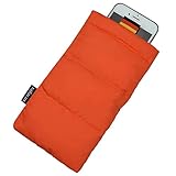 SAFACUS Thermo Handyhülle Tasche Universal Daunen Pouch Handysocke Weihnachten Geschenke für Smartphones Handy Winter Handyhülle für iPhone 14 13 12Plus X, Samsung Galaxy (Orange)