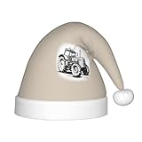 Bkdogkt Weihnachtsmütze mit Cartoon-Traktor-Motiv, Unisex, warm, für Weihnachten, Urlaub, Party, Kopfbedeckung für Neujahrsveranstaltungen