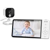 GHB Babyphone mit Kamera 5 Zoll 720P HD 5000mAh IPS-Display VOX-Modus Digitalzoom Nachtsicht Gegensprechen Temperaturanzeige ABM700