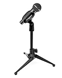 QWORK® Mikrofon ständer, ausziehbarer mikrofonstativ, einstellbereich 18 25 cm, faltbar, kompatibel mit den meisten mikrofonen