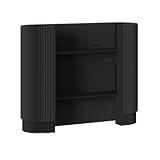 Rezeptionstheken Empfangstheke, Messetheke Stehpult mit 2-Fach Verstellbarer Ablage Moderner Verkaufstheke für Supermarkt Convenience Store Bekleidungsgeschäft (schwarz)