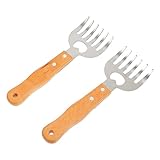 HEMOTON 2 Stück Bärenkrallenfleisch -Tränengerät Aktenvernichter Grillkrallen Fleischzerkleinerer Pulled Pork Schredder Krallen für Pulled Pork Rostfreier Stahl Khaki