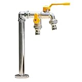 Wassersäule Mit Wasserhahn Wasserzapfsäule Garten Edelstahl Wasserhahn 1/2 Zoll Außenwasserhahn Kupferne Wassersäule Garten Mit Doppelauslass-32CM/13IN||Silver
