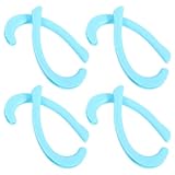 ZUNOXAZ 4 Paar Silikon Maskenband Verlängerungshaken Ohrenschoner Weich Druckentlastend Transparent Blau Praktisches Maskenzubehör für Alltag und Outdoor