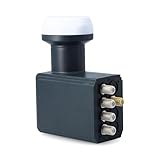 GALLUNOPTIMAL DOCS/SCR LNB 24UB + 4 Legacy Ø40 mm – 0,1 dB, hoher Gewinn, Satellitenempfang für bis zu 24+4 Teilnehmer, LTE-Filter gegen Mobilfunkstörungen, 1× SCR + 4× Legacy, DVB-S/S2, UHD/4K