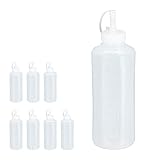 Relaxdays 10028643 Quetschflasche, 4er Set, 1000 ml, für Saucen, Spritzflasche zum Befüllen, Squeeze Flasche, Kunststoff, klar