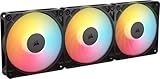 CORSAIR RS120-R ARGB 120-mm-PWM + 5 ARGB-Reverse-Lüfter – Reverse-Rotor, Acht RGB-LEDs, Hoher Statischer Druck, Daisy-Chain-Schaltung, Magnetisches Domlager, Zero-RPM-Modus – Dreierpack – Schwarz