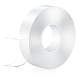 XINGHUA 5m Doppelseitiges Klebeband Extra Stark Transparent, Klebeband Doppelseitig,Nano Tape Teppich Klebeband Ablösbar, für Foto Wand, Küche, Zuhause, Auto, Oder Bad, Büro.