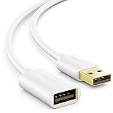 deleyCON 3,0m USB 2.0 High Speed Kabel Verlängerungskabel USB A-Stecker zu USB A-Buchse - Weiß