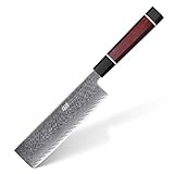 FINDKING 7-Zoll Japanisches Nakiri-Messer, Gerades Gem¨¹semesser, Rasiermesserscharfes Damast Usuba-Messer, Milk-Street-Chefmesser f¨¹r effizientes Hacken und Zerkleinern (Samurai-Serie)