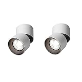 IOEDHW Faltbarer Spot aus Aluminium, ultradünn, Oberflächenmontage, LED-Deckenleuchte, verstellbar, blendfrei, für Wohnzimmer, Downlight, Decke, hohe Helligkeit, Down Lighting