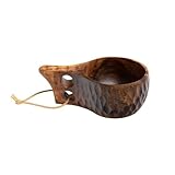 Tragbar Holz Tasse, Kuksa Holztasse,Kaffeetasse aus Holz,Trinkbecher Camping Reise Becher Holzkrug Umweltfreundlich,für Das Wandern, Freien oder als Geschenk,200ml