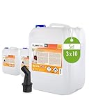 Höfer Chemie Bioethanol 96,6% Premium 3 x 10L - Ethanol für Tischkamin, Kamin & Gartendeko für Draußen - Rauch- und Rußfrei - Aus Mais & Zuckerrüben