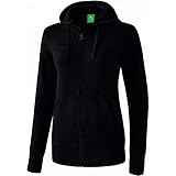 Erima Damen Basic Kapuzensweat Jacke (2072001), schwarz, 34