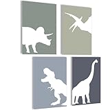 mojoliving Dino Poster Kinderzimmer jungen | Dino Deko Kinderzimmer | Dinosaurier Bilder Kinderzimmer mädchen | Babyzimmer Deko Kinderzimmer | Bilder für Kinderzimmer | Bild Kinderzimmer