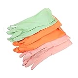 Abaodam 3Paare Farbige Latex Geschirrspülhandschuhe Rutschfeste Schüsselhandschuhe Für Haushalt Und Reinigung