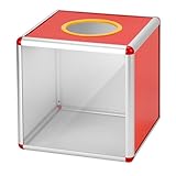 QWORK® Transparente Lotterie-Box 25CM, Robuste Spendenbox Wahlurne mit Aluminiumrahmen und Acrylplatten, für Spenden, Verlosungen und Abstimmungen