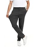 YYIDATON Herren Chinohose Stilvolle Slim Fit Super Stretch Hosen Angenehme Stoffhose Business & Freizeit Hose für Männer (Dunkelgrau, Large)