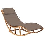 ShGaxin Schaukelliege mit Auflage Massivholz Teak, Liegestuhl Balkon, Gartenliege, Sonnenliege, Deckchair, Saunaliege, Sonnenstuhl 3063341