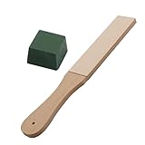Ieron Leder-Abziehriemen-Set (280 mm x 40 mm) mit 33 g Polierpaste und Schaberblock zum präzisen Schärfen und Abziehen von Messern und Schneidwerkzeugen
