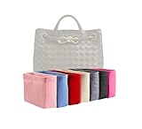 Xoppia Taschen-Organizer, kompatibel mit Bottega Veneta Small Andiamo Bag Filzeinsatz Liner für Damen Handtasche (Schwarz, Stil B: seitlicher Reißverschluss)