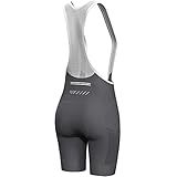 Lo.gas Fahrradhose Damen Gepolstert Mit TräGer Fahrrad TräGerhose Damen Bib Shorts Fahrradhose Schnell Trocknende StoßFeste Fahrradunterhose Mit 4d Polster Tasche B-Grau S