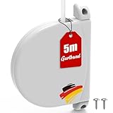 Ancable Rolladen Gurtwickler Aufputz 14mm mit 5m Rolladengurt, 180° Schwenkbarer Rollladen Aufwickler mit Lochabstand von 153mm