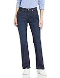 Amazon Essentials Damen Schmale mittelhohe Bootcut-Jeans, Dunkle Waschung, 44 Kurz