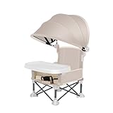 Raypontia Klappbarer Babyhochstuhl | Kindersitz Für Draußen Mit Abnehmbarem Tablett - Klappbarer Kindersitz Mit Sonnendach Für Zuhause Garten Camping