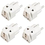 Homoyoyo 4 Stück Stromwandler reisestecker weltreiseadapter Reisesteckdose steckachsenadapter Wandladegerät universelle Steckdose Steckeradapter für unterwegs AC-Stecker-Adapter Kupfer Weiß