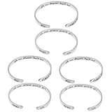 WRITWAA 6 Stück 2021 Armband Schmuck fröhliche die bescherung Attraktiv gravieren gravur eisend Abschlussfeier Graduierungsarmreif Schlüsselanhänger am Handgelenk Rostfreier Stahl