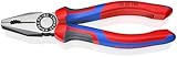 KNIPEX Kombizange, 180 mm, schneidet weichen Draht (Kupfer) und harten Draht (Stahldraht), greift Flach- und Rundmateralien, 03 02 180